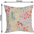 thumbnail image 2 of Spring Floral Pillow Cover 18x18 Pack of 2 Watercolor Pink Floral Leaf Wildflower Plant Throw Pillow Cover Outdoor Decor,Summer Coloful Pillowcase Rustic Flower Cushion Case for Home Couch, 2 of 7