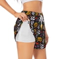 thumbnail image 3 of Lsque Pumpkin And Flying Bat Printed Women's Running Shorts with Liner Pockets,Elastic Quick Dry Workout Athletic Gym Yoga Shorts,Womens High Waist Shorts-X-Large, 3 of 9