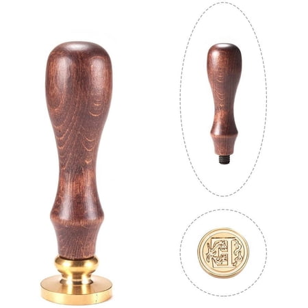 Wax Seal Stamp Vintage Retro Brass Head Wooden Handle Alphabet Letter E Initial Wax Classic Sealing Stamp for diy