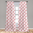thumbnail image 5 of Ambesonne Coral Curtains, Underwater Seaweeds Dots, Pair of 28"x84", Coral Red White, 5 of 5