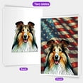 thumbnail image 2 of Patriotic Collie Stained Glass Portrait American Flag 5x7in Folded Greeting Card Collie Dog Lover Gifts Idea Single Note Card with Envelope - 01010, 2 of 5
