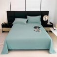 thumbnail image 1 of Fridja Queen Size Flat Sheet, Solid Color Soft Skin-friendly Machine Washable Flat Sheets, Cool & Breathable Bed Sheets, Top Sheet, Flat Sheet , Single Flat Sheets Only (Mint Green, 70.87x90.55 in), 1 of 6