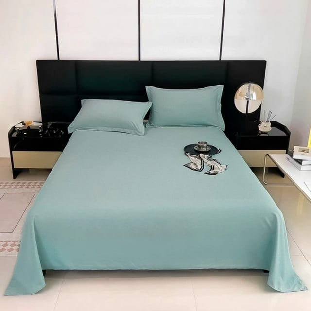 Fridja Queen Size Flat Sheet, Solid Color Soft Skin-friendly Machine Washable Flat Sheets, Cool & Breathable Bed Sheets, Top Sheet, Flat Sheet , Single Flat Sheets Only (Mint Green, 70.87x90.55 in)