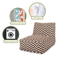 thumbnail image 2 of Majestic Home Chocolate Chevron Bean Bag Chair Lounger, 2 of 6