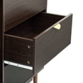 thumbnail image 4 of EUROCO 63" Longer Free Standing Buffet Cabinet , Sideboard Cabinet with 2 Natural Rattan Console Doors,3 Drawers ,Metal Handles and Pine Legs Living Room Study Entrance Corridors ,Brown, 4 of 8