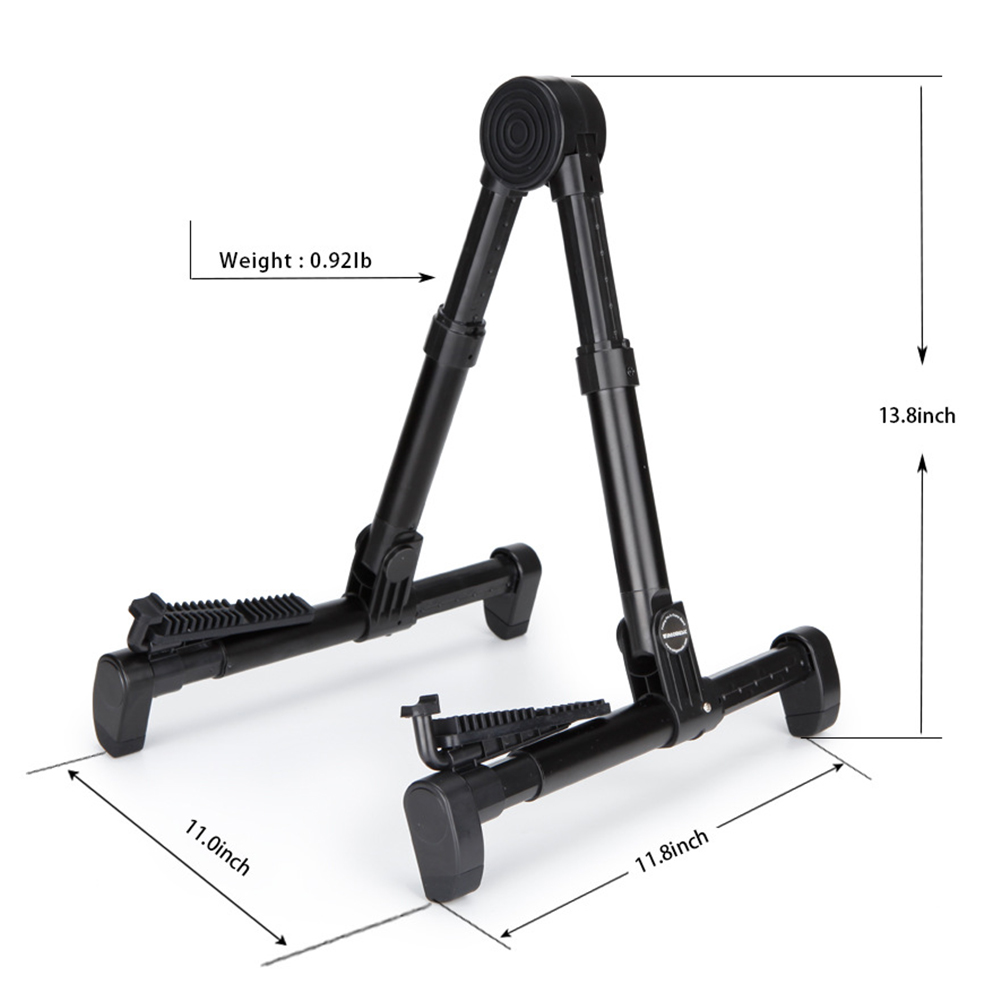 Raindrops Black Guitar Stand Rack for Musical Instruments, Stable Holder and Display Accessory for Electric and Acoustic Guitars