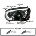 thumbnail image 4 of Spec-D Tuning Black Halo Projector Headlights Compatible with 2004-2005 Subaru Impreza RS/ WRX/ Outback/ STI, Left + Right Pair Headlamps Assembly, 4 of 6