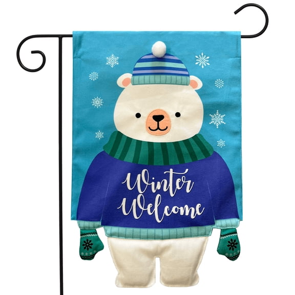 Briarwood Lane Winter Garden Flag 12x18 For Outdoor Winter Welcome Polar Bear Burlap For Winter Garden Flag Flags For Outside