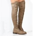 thumbnail image 1 of Botas sobre la rodilla para mujer Zapatos planos con cordones hasta el muslo, 1 of 2