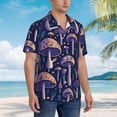 thumbnail image 5 of Xecao Floral Hippie Mushrooms print Hawaiian shirt - a stylish short-sleeve button-down for men, perfect for casual beach and tropical outings., 5 of 9