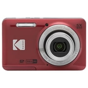 Kodak PIXPRO Friendly Zoom FZ55 - Digital camera - compact - 16.35 MP - 1080p / 30 fps - 5x optical zoom 63 MB - red