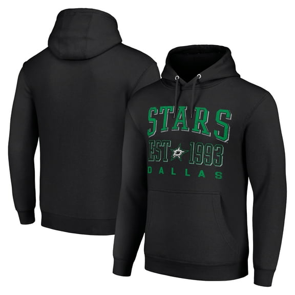 Men's Starter Black Dallas Stars Graphic Pullover Hoodie