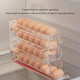 thumbnail image 2 of 30 Eggs 4 Tiers Egg Holder for Fridge Egg Holder Rolling Egg Dispenser for Refrigerator Egg Storage Container Roll Down Countertop (Clear, 33.5cm), 2 of 4