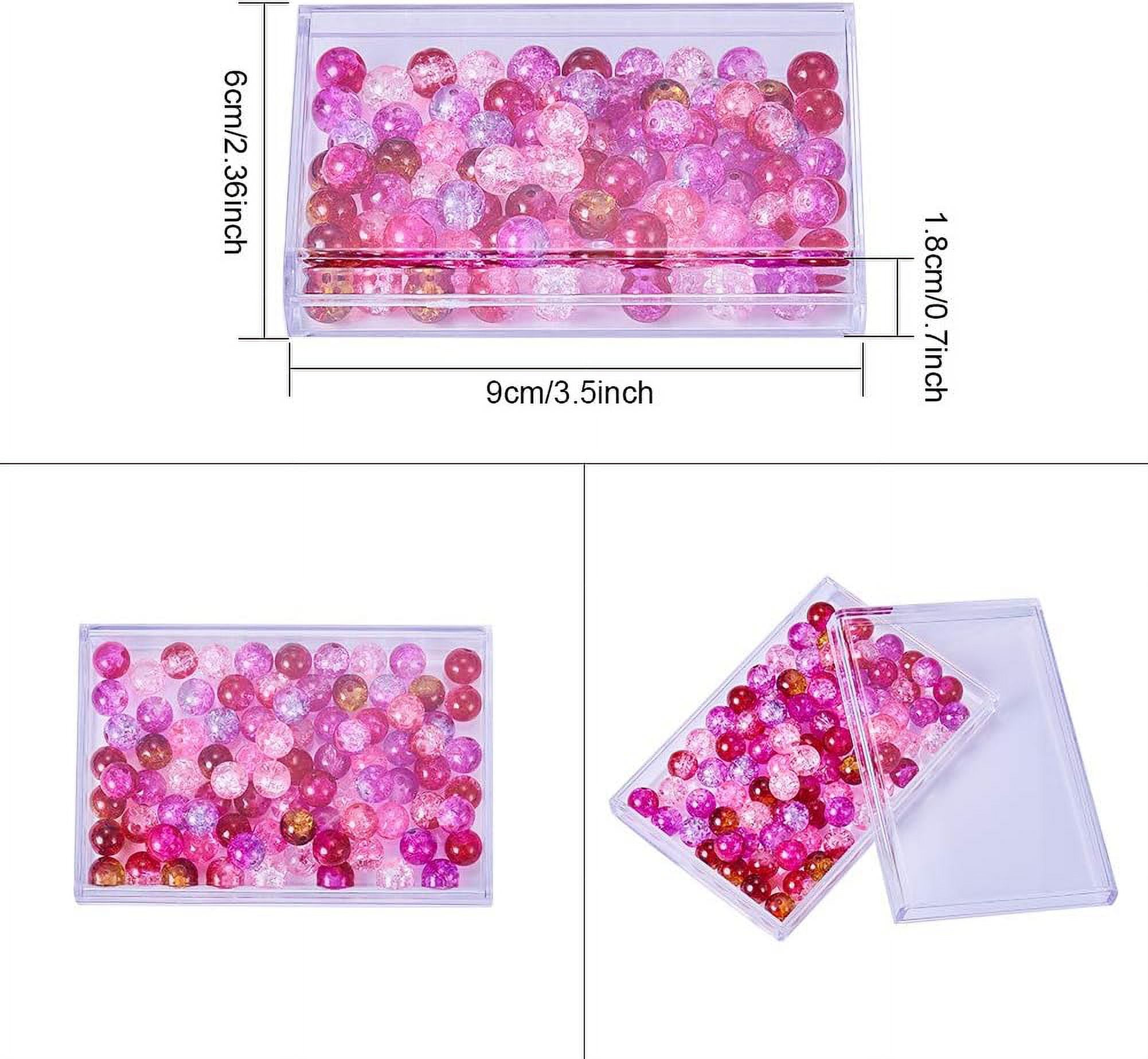 Clear 9 Pack Rectangle High Transparency Plastic Bead Storage Containers Box Drawer Organizers for Beauty SuppliesTiny BeadJewerlry Findings and Other Small Items - 3.5x2.36x0.7 Inches