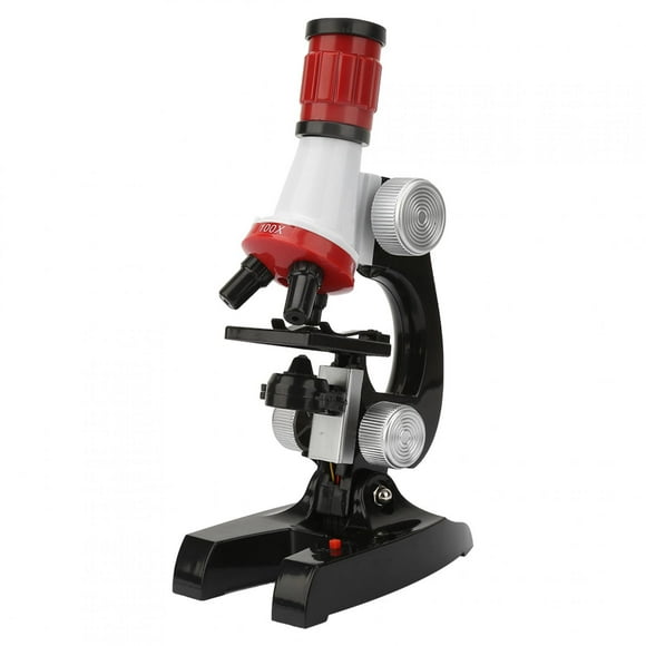 Kids Compound Trinocular Microscope Toys, Students Children Beginner Educational Biological Accessory Hand Held Microscope Kits with Slides for Home School