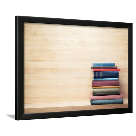 Old Books on a Wooden Shelf, Framed Art Print Wall Art by donatas1205 Sold by Art.Com