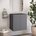 thumbnail image 2 of Wall Mount Vanity Cabinet (Sink not included), Grey Gray, Melamine Wood , Hotel Bedroom Bathroom, Modern Contemporary HB33813, 2 of 9