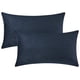 thumbnail image 1 of Mixhug Juego De 2 Acogedoras Fundas De Almohada Decorativas Rectangulares De Terciopelo Para Sofá Y Cama, Color Azul Medianoche, 12.0 X 20.0 In, 1 of 1
