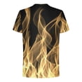 thumbnail image 4 of Qertyioot Homme en Lin de Coton Été Col Rond Imprimé Casual Manches Courtes Col Rond Top/chemise, 4 of 5