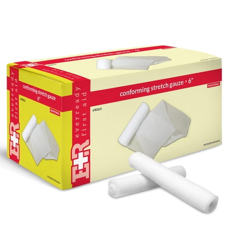 Ever Ready First Aid Conforming Gauze Roll Bandage Non Sterile Box of 6-6 inch