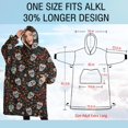 thumbnail image 4 of Oversized Wearable Blanket Hoodie,Colorful Skull Flower Pattern Sherpa Blanket Hoodie with Super Pockets,Super Warm Fuzzy Pullover for Women & Men, 4 of 6