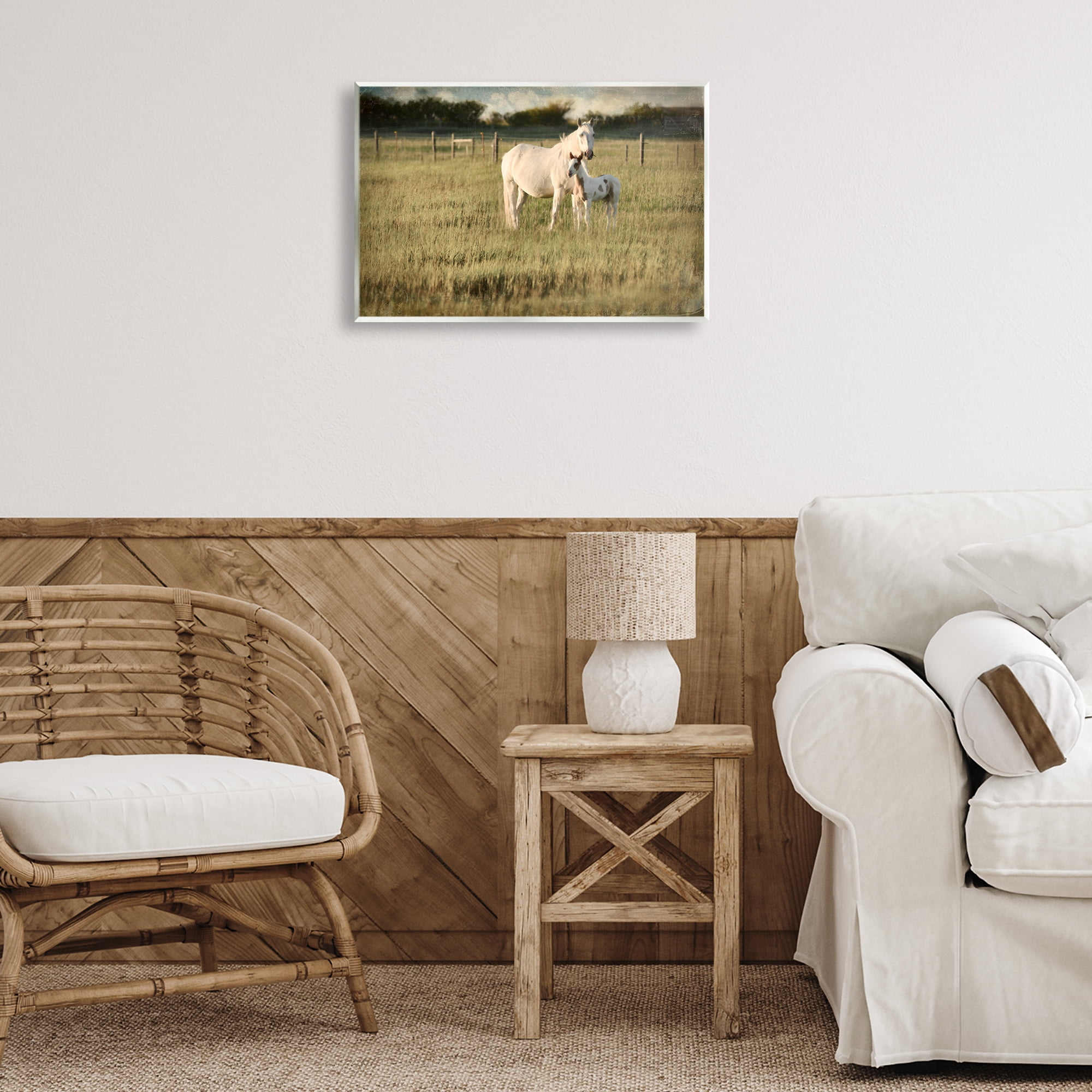 Stupell Industries Rural Horse and Foal Landscape Photography Unframed Art Print Wall Art, 19 x 13