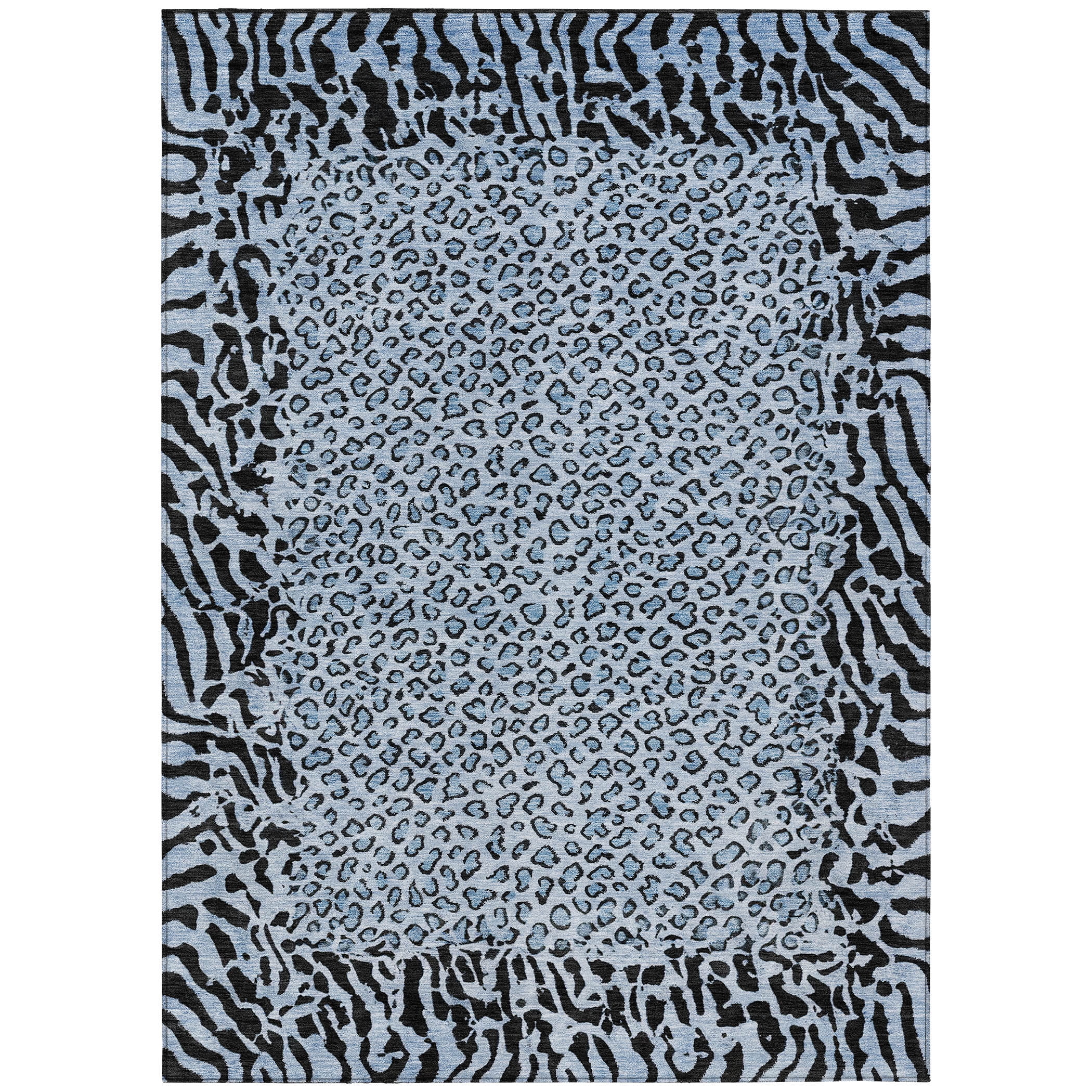 Addison Rugs Chantille Indoor/Outdoor Transitional Animal Skin Blue Washable Rectangle Rug, 3' x 5'