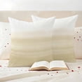 thumbnail image 3 of Beige White Stripes Outdoor Waterproof Pillow Covers, Farmhouse Modern Gradient Lines Decorative Square Throw Pillowcase Sofa Cushion Sham for Patio/Couch/Chair, 18"x18" 2 Pack, 3 of 8