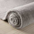 thumbnail image 5 of Soft Fluffy Faux Rabbit Fur Area Rugs, Indoor Decor Mat, 3 x 3 Feet, Round Grey, 1 Pack, 5 of 5