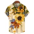 thumbnail image 3 of Camisas hawaianas para hombre, camisas con estampado 3D de girasoles para hombre, ropa de moda con solapa de manga corta para hombre, camisetas holgadas de gran tamaño, 3 of 5