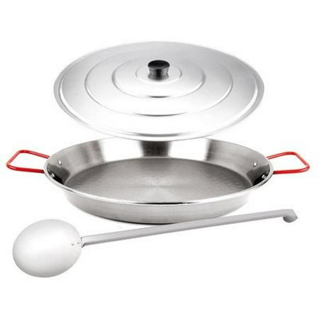 Magefesa Pizza and Paella 15 in. Carbon on Steel Pan with Spatula and