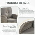 thumbnail image 6 of PARKWELL Outdoor Swivel Glider Chair Set of 4, Patio High Back Swivel Rocker Lounge Arm Chair for Balcony Yard,Gray Wicker Deep Seat Furniture with Gray Cushion, 6 of 9