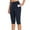 Navy, variant on Tejiojio Clearance Women's Knee Length Leggings High Waisted Yoga Workout Exercise Capris For Casual Summer With Pockets