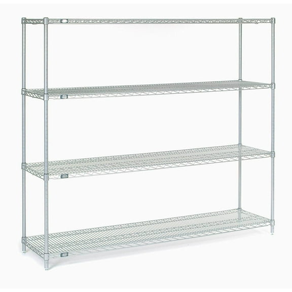 Nexel Wire Shelving, Poly-Z-Brite, 72"W X 18"D X 63"H