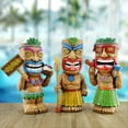 Solar Garden Tiki Statues (Set of 3); SolarPowered Hawaiian Luau Party