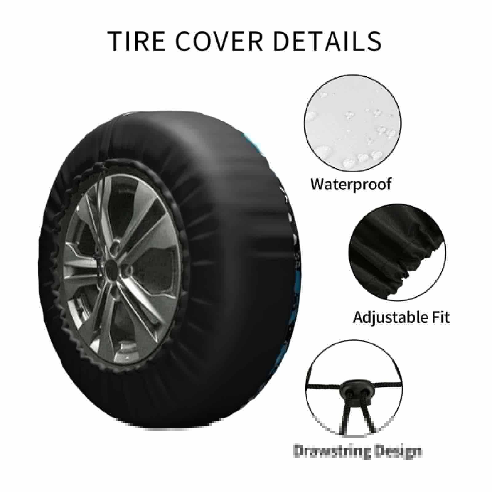 thumbnail image 4 of Kll Football Time Tire Cover,Universal Wheel Tire Cover For Trailer, Rv, Suv, Truck,Camper And Many Vehicle,(14 Inch), 4 of 7