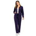 thumbnail image 2 of Classic Women's Long Sleeve Solid Velour Sweatsuit Set Hoodie and Pants Sport Suits Tracksuits Women Velvet Tracksuit Activewear Sport Set, 2 of 7