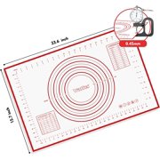 Silicone Pastry Mat - Walfos Non-Stick Baking Mat Fondant Mat with Measurement, Non-Slip Rolling Mat, Perfect for Rolling Dough, Cookie & Baking (23.6 x 15.7, Red)