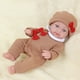 thumbnail image 4 of Conjunto de vestido navideño para muñecas Reborn de 30 cm | Disfraces navideños en rojo, marrón y rosa | Tela elástica de algodón, juguete fácil de vestir para niñas de 3 a 6 años, 4 of 5