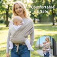 thumbnail image 3 of Baby Wrap Carrier, Easy to Wear Infant Carrier Slings, Lightweight Hands Free Baby Sling, Adjustable Baby Carriers for Newborn to Toddler 8-35 lbs, 3 of 5
