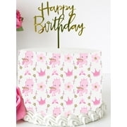 Cute Unicorns Image Edible Cake Side Border.