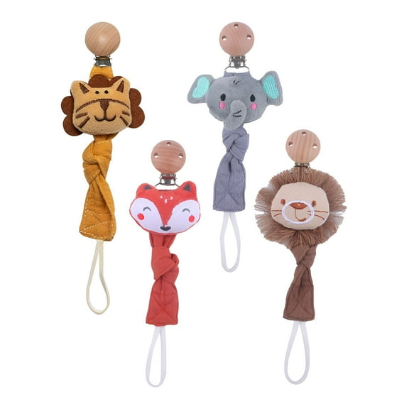XIRQI 4Pcs Pacifier Clip,Soft and Skin-Friendly Material Pacifier Holder,Universal Strap with Multi-Use Compatibility Binky Clips