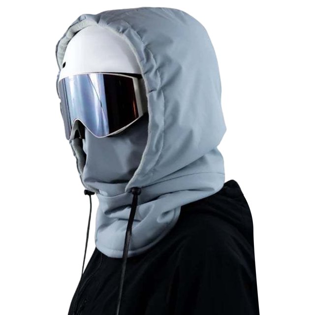 Visland Skiing Hat Waterproof 3-in-1 Thickened Fleece Lining Outdoor Riding Headgear Adjustable Drawstring Snowproof Thermal Hood