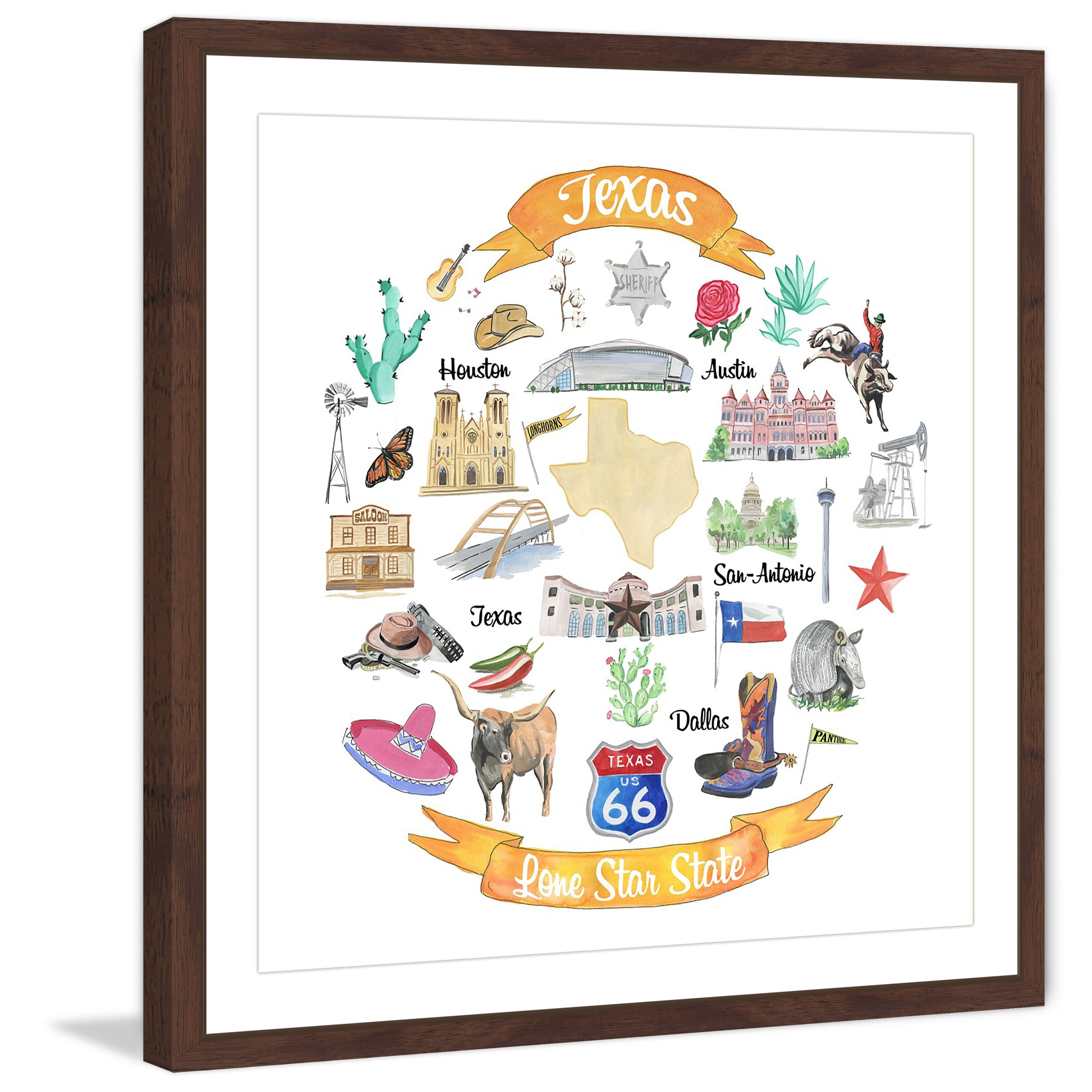 "Texas Has It All" Framed Painting Print