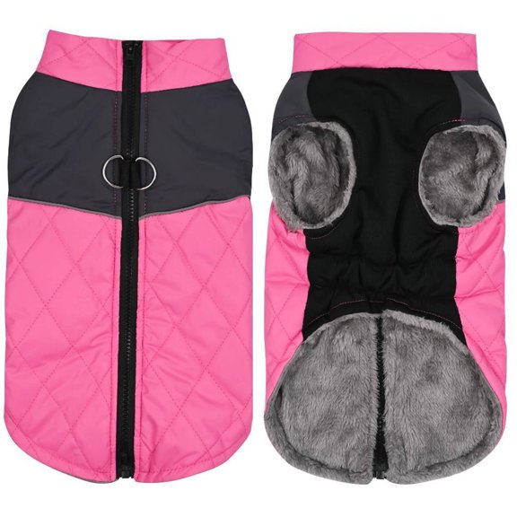 TELOLY Dog Clothes Comfortable Lining Dog Jacket,Warmth Lightweight Fabric Pet Costumes,Pink,Xs