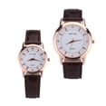 thumbnail image 3 of relojes de cuarzo elegantes y modernos, sencillos y casuales, para parejas (marrón para hombre y marrón para mujer)., 3 of 5