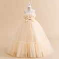 thumbnail image 4 of MEZZALL Dresses Girls Party Dress With Bow And Skirt Pageant Gown Elegant Tutu Dress Kids Performance Comfort Sleeveless Crew Neck Solid Color Child Sundress, 4 of 4