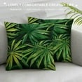thumbnail image 3 of Creowell Green Plants Throw Pillow Covers Tropical Leaf Pillow Covers Summer Palm Tree Leaf Outdoor Decorative Cushion Cover with for Sofa Bed Couch Car Living Room Decor 18x18in, 3 of 5