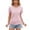 Pink, variant on Women Tops Summer Casual Loose Trendy Eyelet Embroidery Tops Side Tie Drawstring T Shirts S-2XL