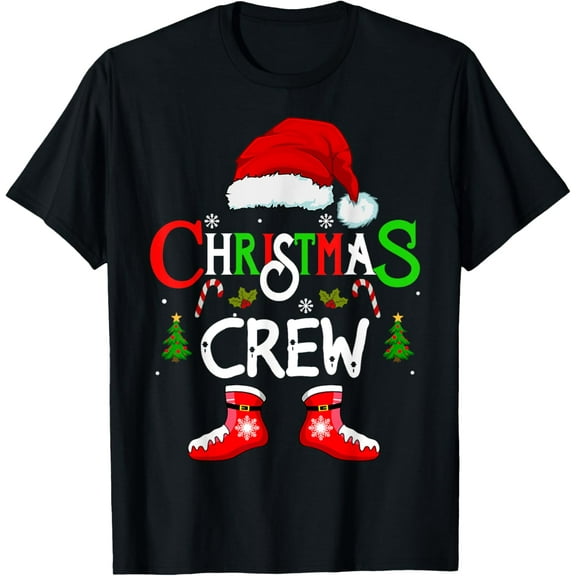 Premium model-Unisex-100% cotton-Funny Christmas crew Xmas Squad santa Family Pajamas 2022 T-Shirt